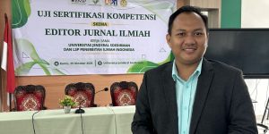 Andri Putra Kesmawan, Ketua Umum HIPJI, di lokasi uji sertifikasi kompetensi Editor Jurnal Ilmiah di Unsoed, 29 Oktober 2026.